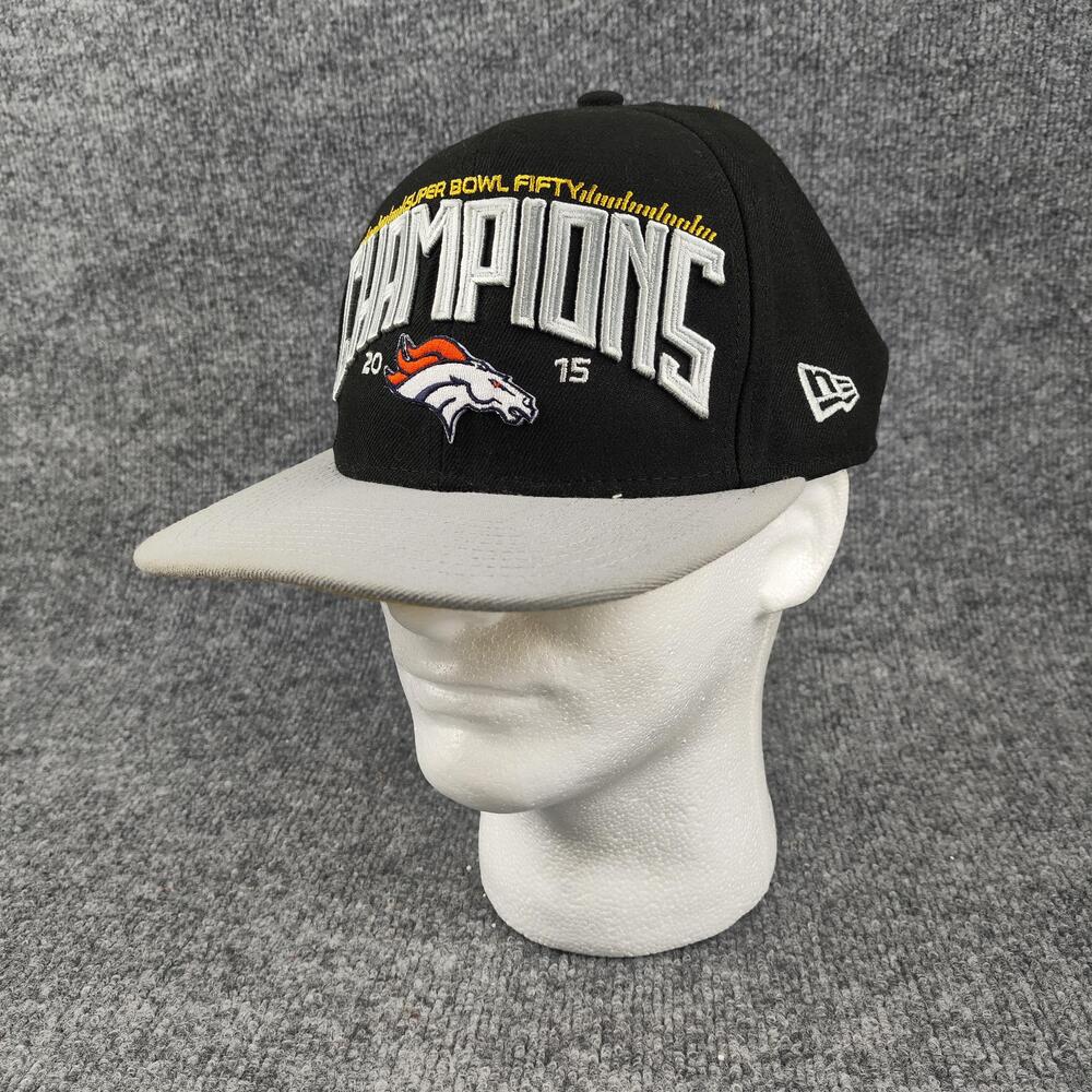 Denver Broncos Hat Cap Snap Back Mens One Size Black NFL Super Bowl 50 New Era